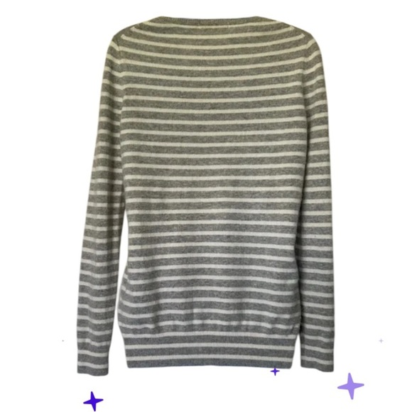 Boden 100% cashmere gray striped sweater Size XS - Picture 2 of 7